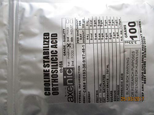 100 Grams Choline-Stabilized Orthosilicic Acid Powder (Organic Silicon)