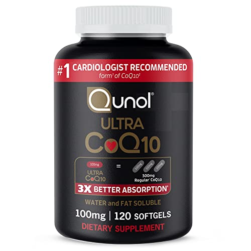 CoQ10 100mg Softgels – Qunol Ultra 3x Better Absorption Coenzyme Q10 Supplements – Antioxidant Supplement For Vascular And Heart Health & Energy Production – 4 Month Supply – 120 Count