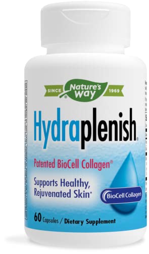 Nature’s Way Hydraplenish, with Patented BioCell Collagen, Supports Healthy Skin, Promotes Skin Collagen, Promotes Skin Elasticity, 60 Capsules