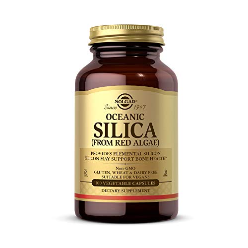 Solgar Oceanic Silica from Red Algae 25 mg, 100 Vegetable Capsules – Excellent Source of Calcium, Supports Bone Health – Non-GMO, Vegan, Gluten Free, Dairy Free, Kosher, 100 Count (Pack of 1)