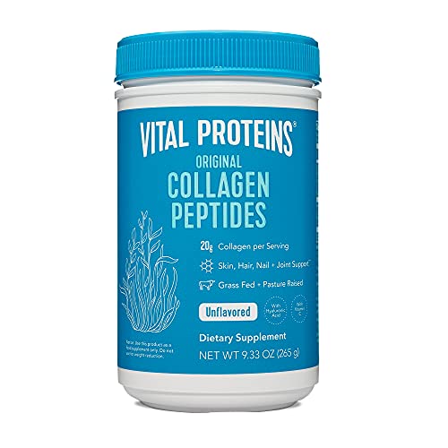 Vital Proteins Collagen Peptides Powder, 9.33 oz, Unflavored with Hyaluronic Acid and Vitamin C