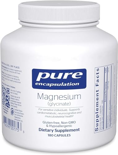 Truncate the text “Magnesium Glycinate by Pure Encapsulation – A Dietary Supplement for Stress Reduction, Improved Sleep, Cardiac Health, Nervous System, Muscle Function, and Metabolic Support – 180 Capsules” to all words before the first occurrence of either “|”, “–”, or “-“, whichever comes first. If none of these characters are present, truncate to the first comma.